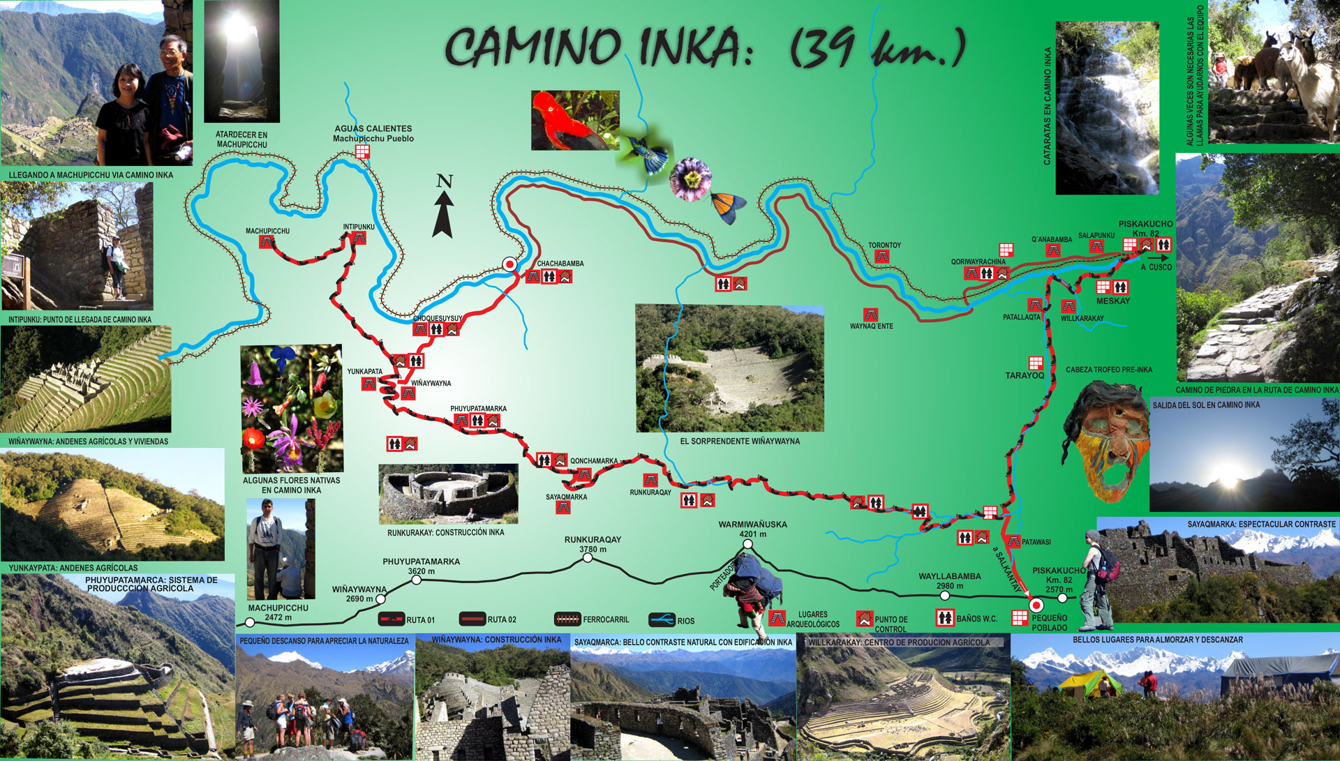 mapa inca trail
